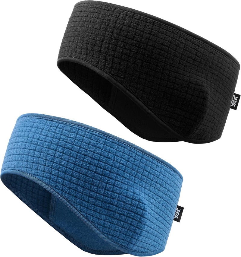 Long Long 2 Pack Winter Ear Warmers for Women Men | Moisture Wicking Fleece Earmuff Headbands-Cold Weather Running Ski Cycling - Image 1